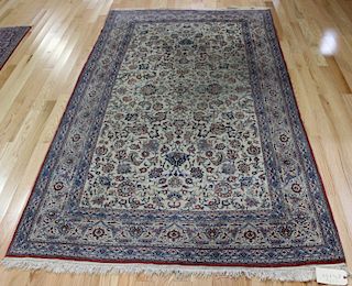 Antique and Finely Hand Woven Persian Silk Carpet.
