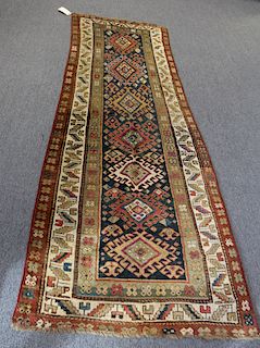 Antique and Finely Hand Woven Kazak Style Runner.