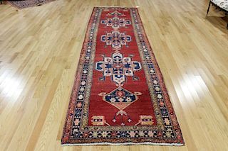 Vintage and Finely Hand Woven Kazak Style Runner.
