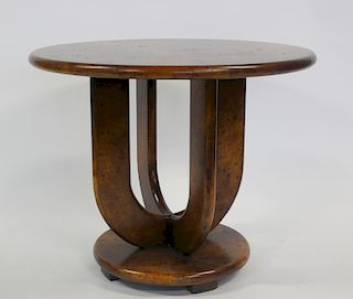 Art Deco Style Burl Walnut Center Table.
