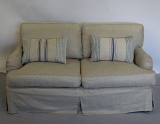George Smith Slip Covered Love Seat
