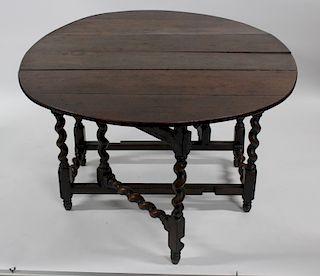 Antique Oak Dropleaf Gate Leg Table.