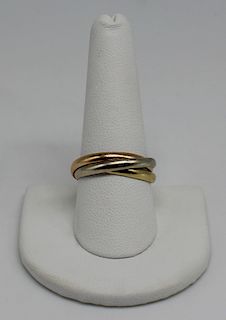 JEWELRY. Cartier Trinity 18kt Gold Rolling Ring
