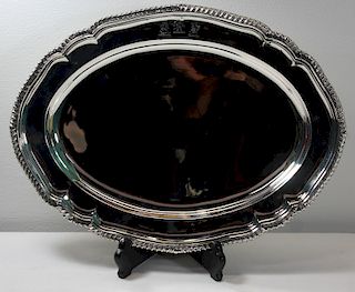 SILVER. Late 18th C English Silver Serving Tray.