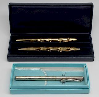 GOLD & SILVER. Collection of (3) Tiffany Writing