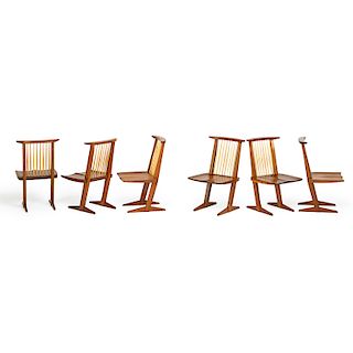 GEORGE NAKASHIMA Set of six Conoid chairs