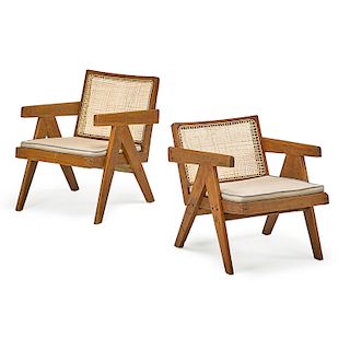 PIERRE JEANNERET Two lounge chairs