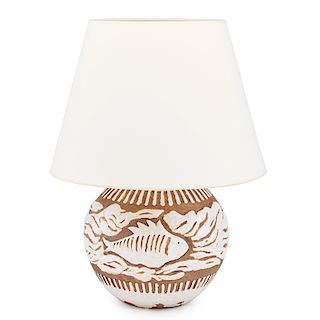 JEAN BESNARD Table lamp with fish