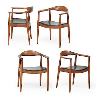 HANS WEGNER; JOHANNES HANSEN Set of four The Chair