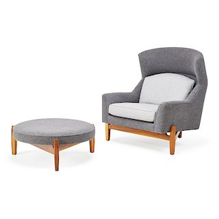 JENS RISOM; PUCCI Lounge chair and ottoman
