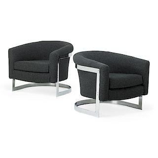 MILO BAUGHMAN (Attr.) Pair of lounge chairs