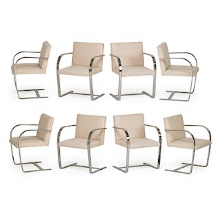 MIES VAN DER ROHE; KNOLL Set of eight Brno chairs