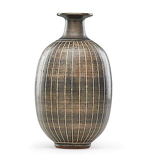 HARRISON McINTOSH Tall striped vase