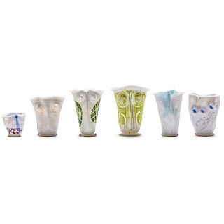 RUDOLF STAFFEL Group of six Light Gatherer vases