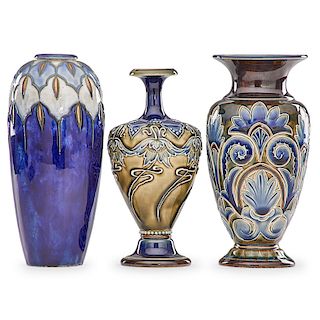 ROYAL DOULTON Three vases