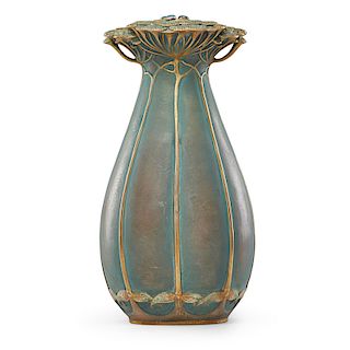 PAUL DACHSEL Tall vase with beetles