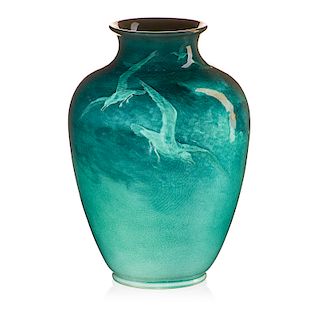 STURGIS LAURENCE; ROOKWOOD "The Fishers" vase