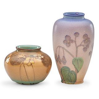 K. SHIRAYAMADANI; ROOKWOOD Two vases