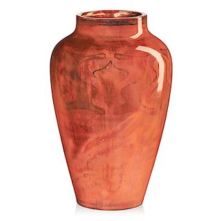 NEWCOMB COLLEGE Large early oxblood vase