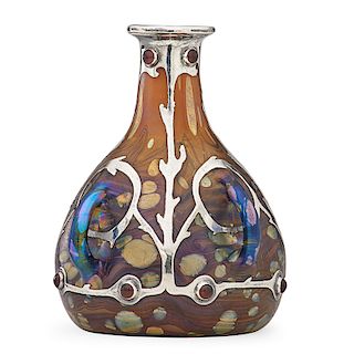 LOETZ Fine and unusual vase with silver overlay