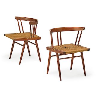GEORGE NAKASHIMA Two Grass-Seated chairs