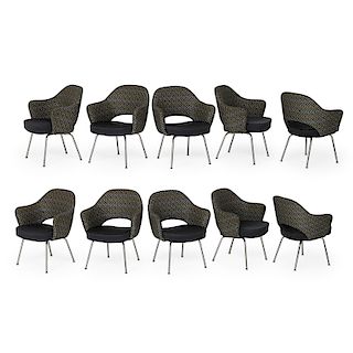 EERO SAARINEN; KNOLL Set of ten chairs