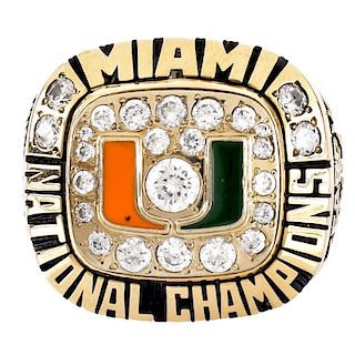 1991 Miami Hurricanes National Championship Player's Ring