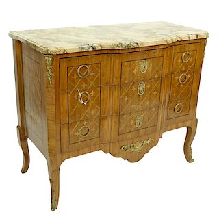 French Provincial Marble Top Chest of Drawers