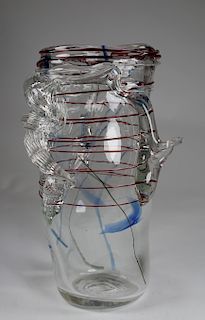 Murano Style, Hand Blown Art Glass Vase