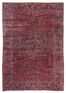 A Sarouk Wool Rug, 12 feet 5 inches x 8 feet 5 inches.