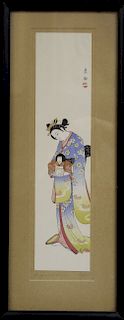 Ito Sozan "Lady with Doll" Print