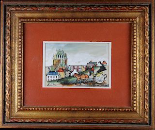 20th C. Painting of Quebec, Signed