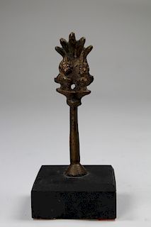 Antique Cast Bronze Tibetan Ritual Bell Handle