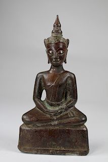 Antique Bronze Theravada Seated Buddha