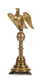 A Gothic Revival Brass Eagle on Stand Height 76 inches.