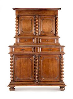 A French Provincial Walnut Cabinet Height 83 x width 57 x depth 23 1/2 inches.