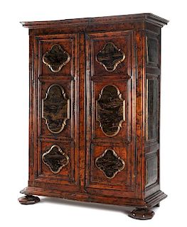 A French Painted Armoire Height 89 x width 68 x depth 30 inches.