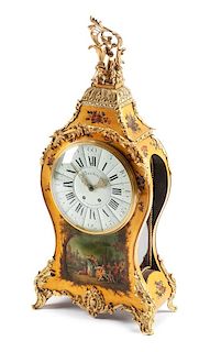 A Regence Style Vernis Martin Decorated Bracket Clock Height 33 inches.