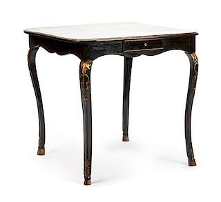 A Louis XV Painted Table Height 28 1/2 x width 29 x depth 28 1/2 inches.