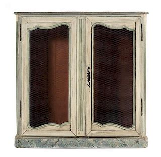 * A Louis XVI Style Faux Painted Bibliotheque Height 54 x width 52 x depth 12 inches.