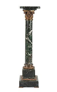 A French Gilt Bronze Mounted Marble Pedestal Height 49 1/2 inches.