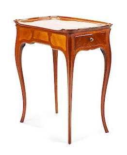 A French Fruitwood Side Table Height 29 x width 25 x depth 16 inches.