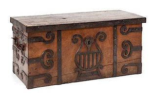 A Continental Iron Mounted Chest Width 39 3/4 inches.