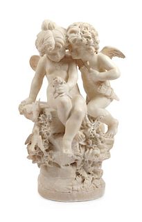 An Italian Alabaster Figure Height 22 1/2 inches.