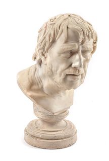 An Italian Carved Marble Bust Height 18 inches.