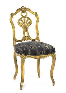 A Louis XV Style Side Chair, Height 33 1/2 inches.