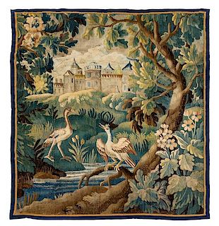 * A Flemish Verdure Wool Tapestry 5 feet 8 inches x 5 feet.