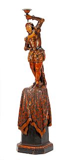 An Austrian Carved Wood Figure Height 75 1/2 inches.