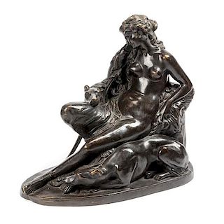 A Bronze Figural Group Height 24 x width 26 x depth 15 inches.