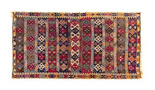 A Turkish Kilim Wool Rug 10 feet 6 inches x 6 feet 4 inches.